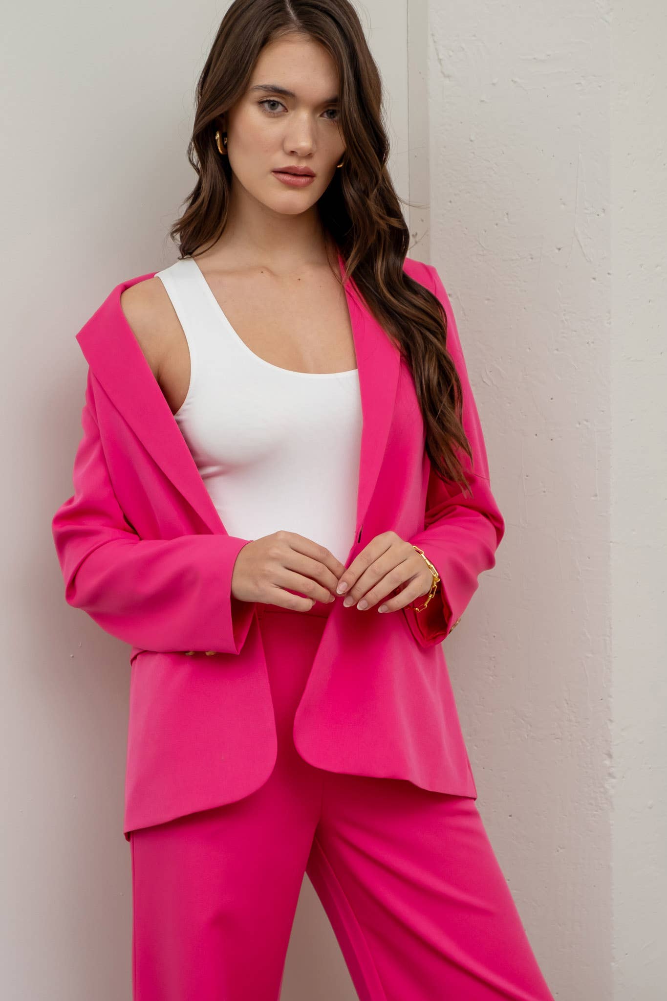 SOLID LONG SLEEVE BLAZER