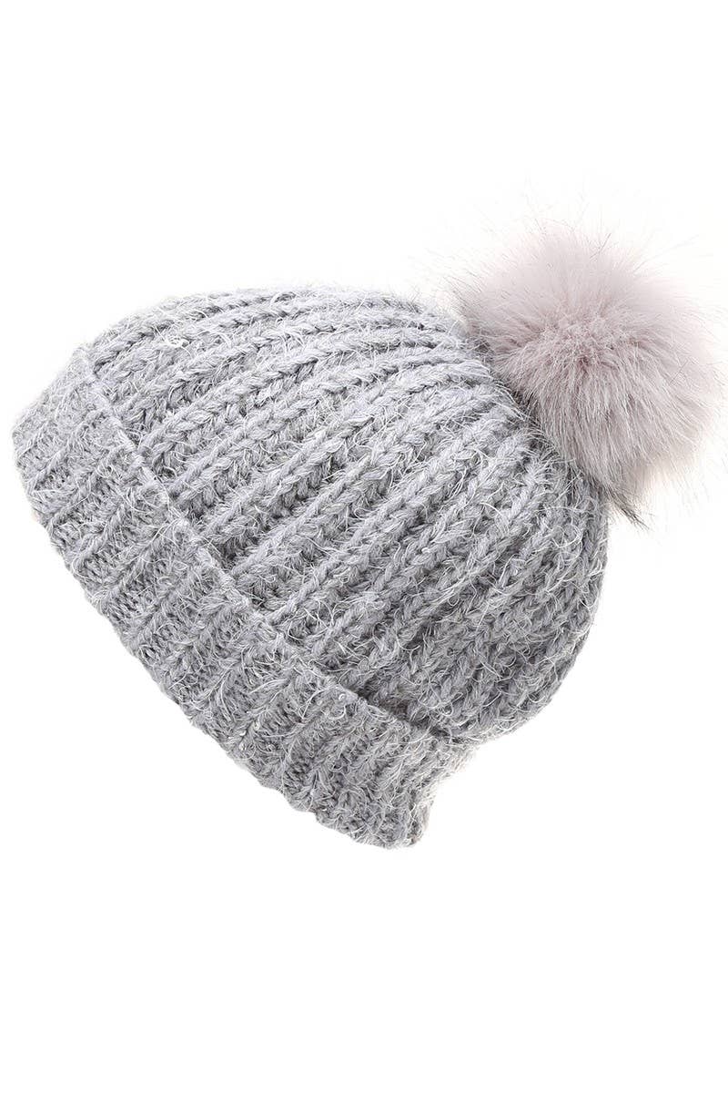 Cable Knit Sherpa Lined Beanie Hat