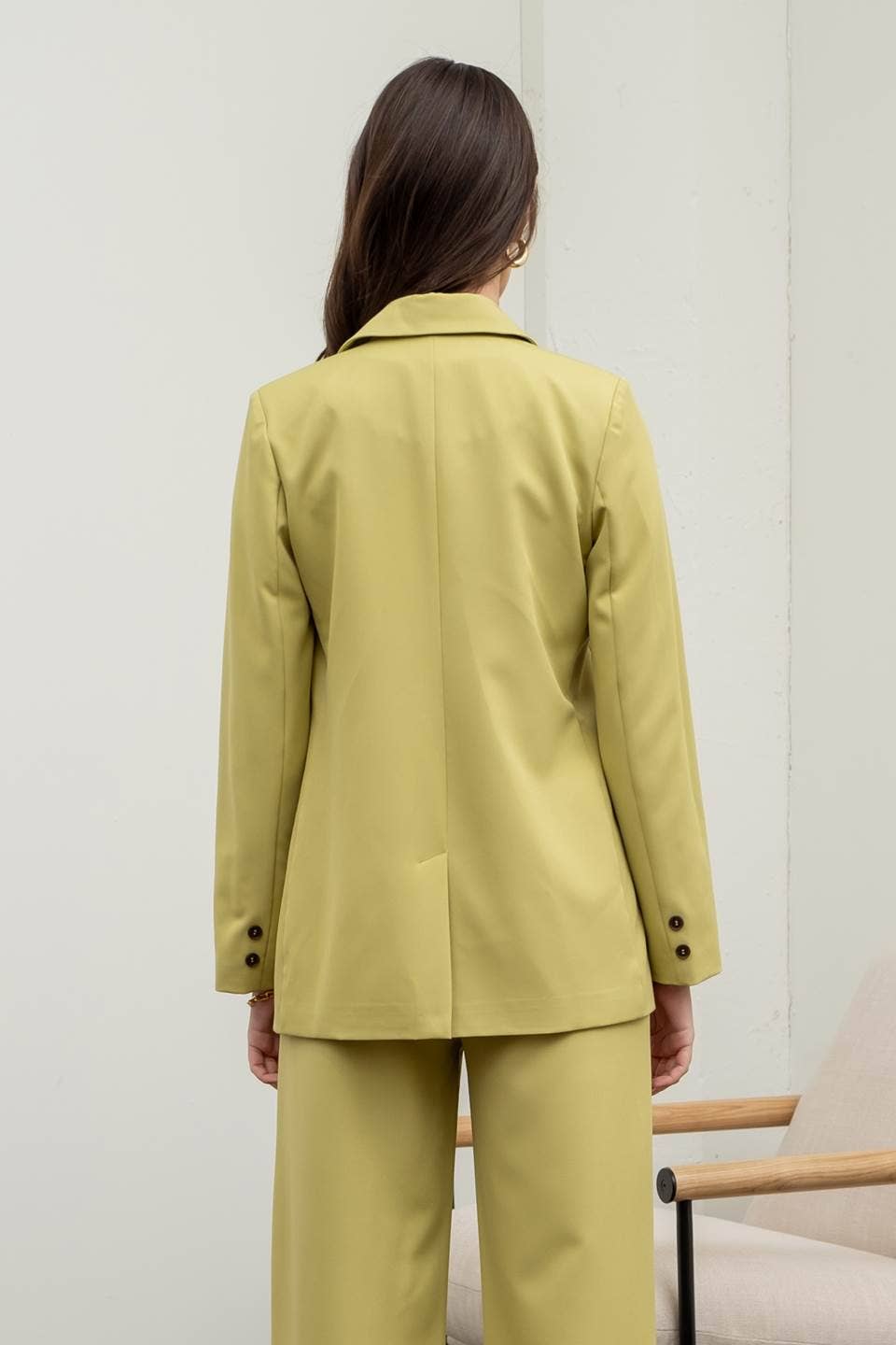 SOLID LONG SLEEVE BLAZER