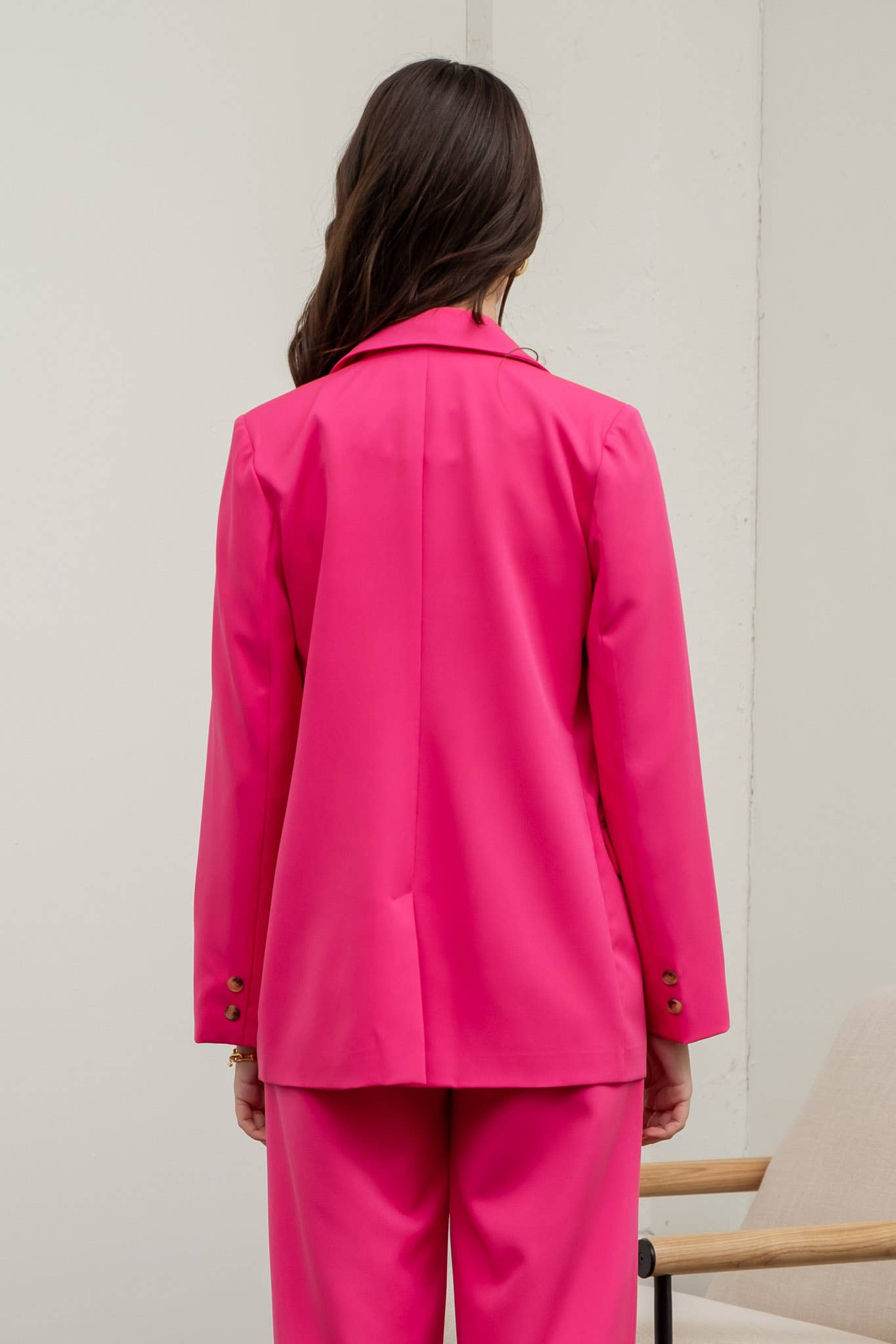 SOLID LONG SLEEVE BLAZER