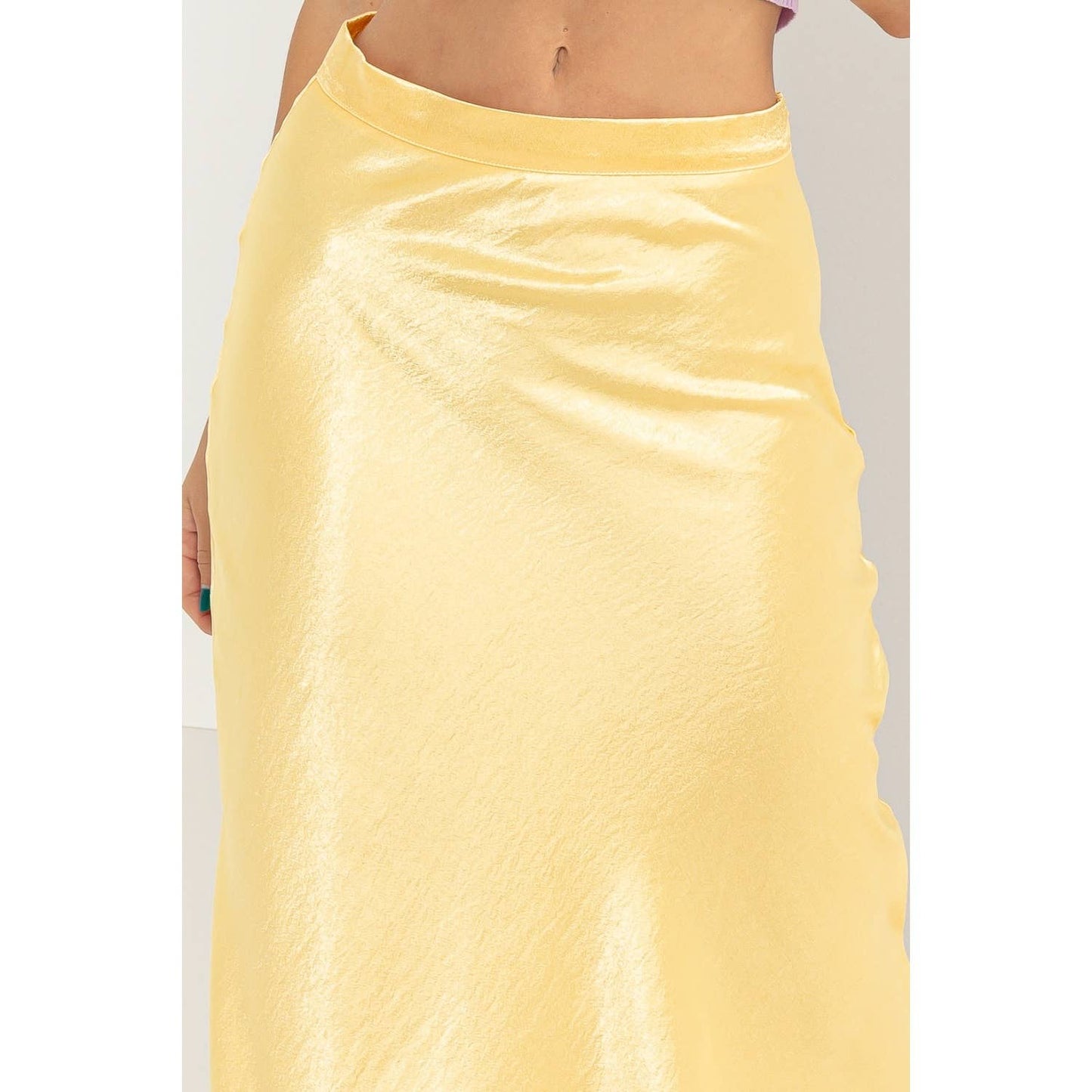 Spring Satin Midi Skirt