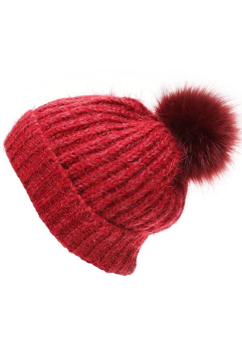 Cable Knit Sherpa Lined Beanie Hat