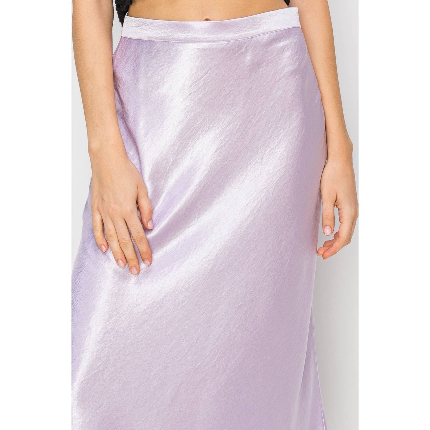 Spring Satin Midi Skirt