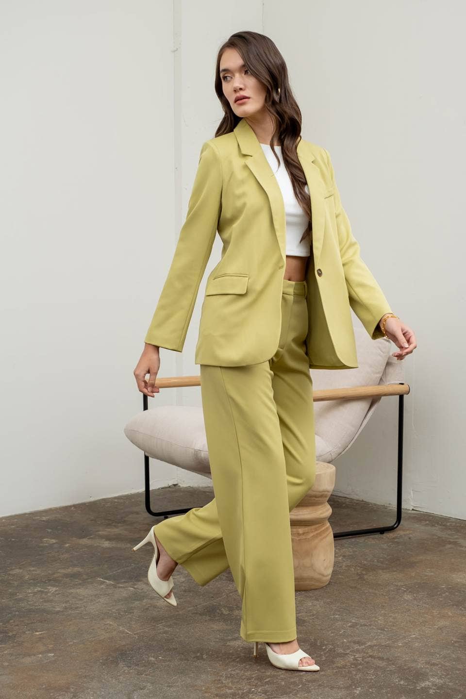 SOLID LONG SLEEVE BLAZER