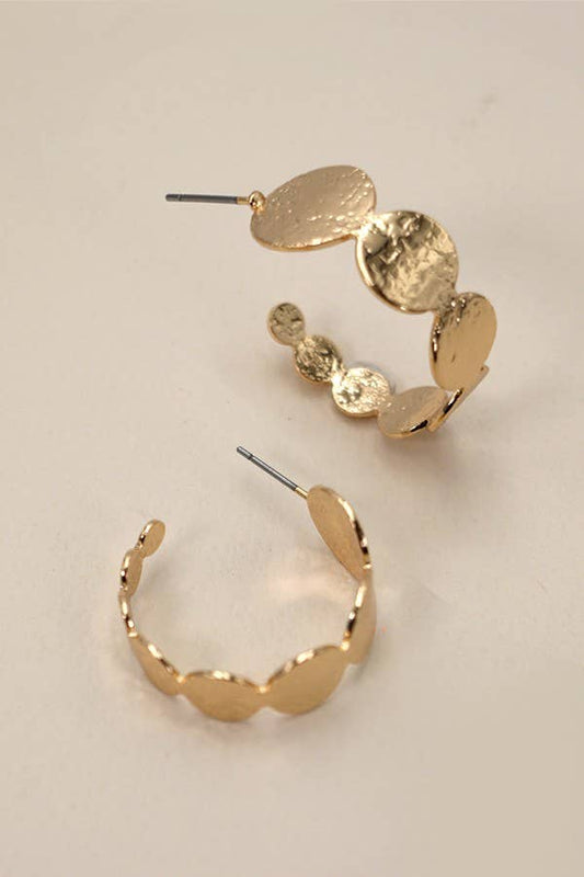 GOLD ROUND HOOP EARRINGS |  31E24052