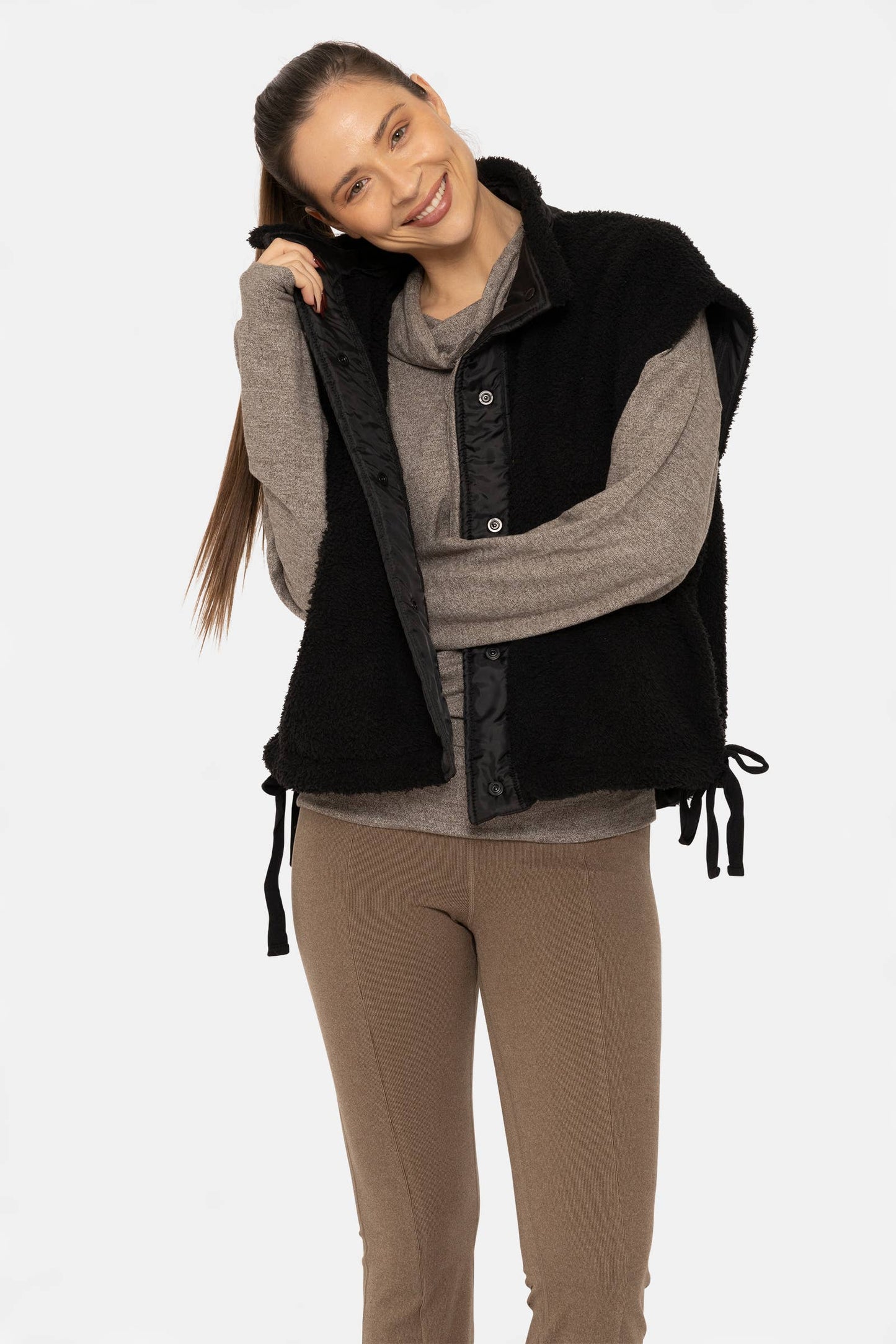 Cozy Sherpa Snap Vest