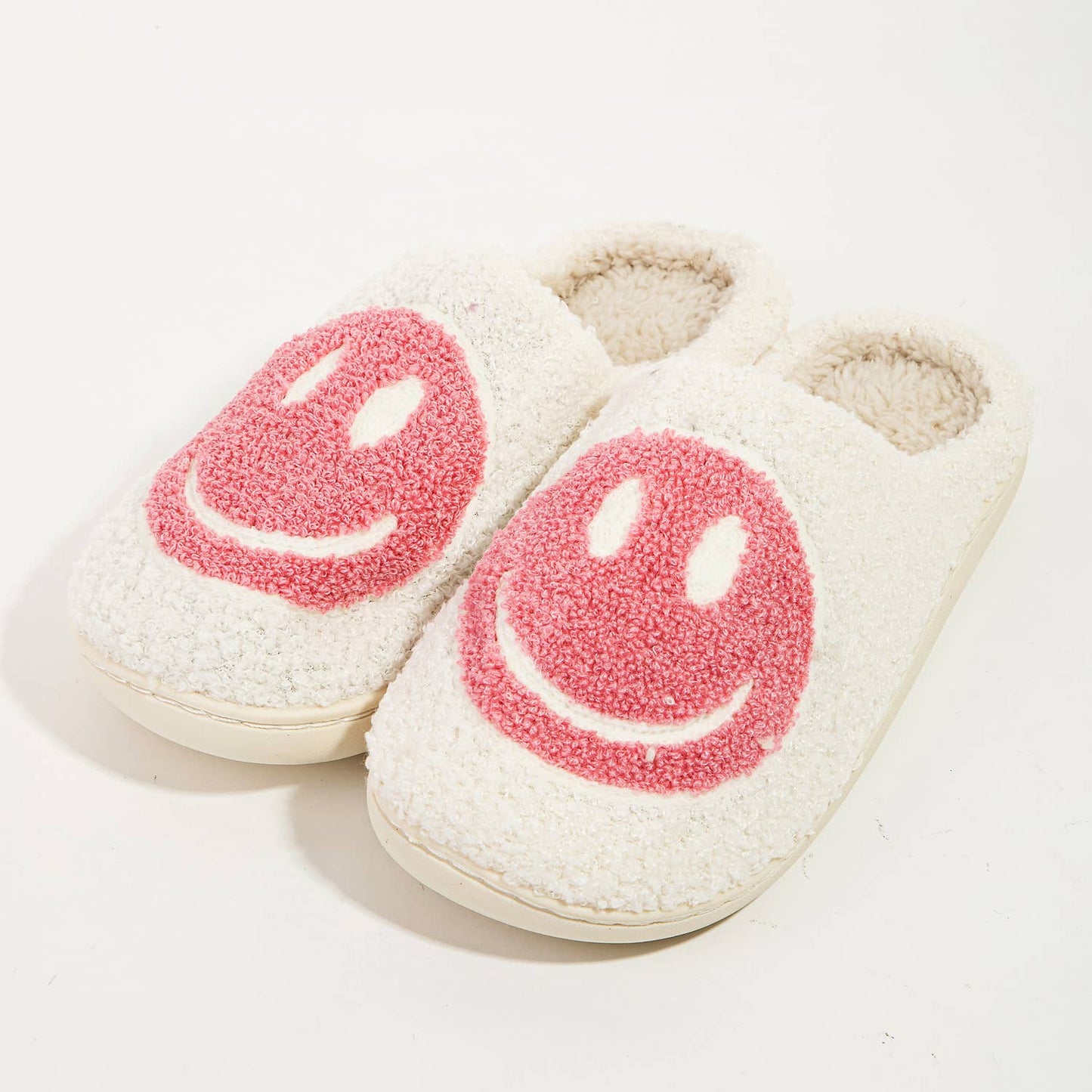 Happy Face Fuzzy Slippers