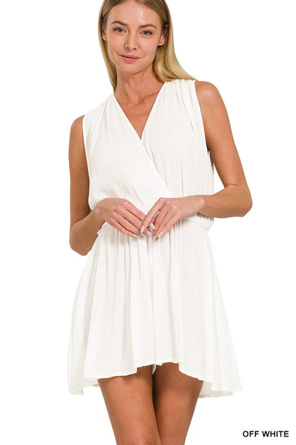 DRAPED ROMPER W OPEN BACK