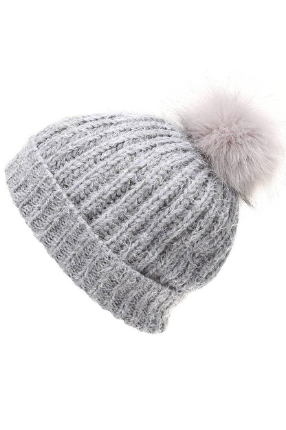 Cable Knit Sherpa Lined Beanie Hat
