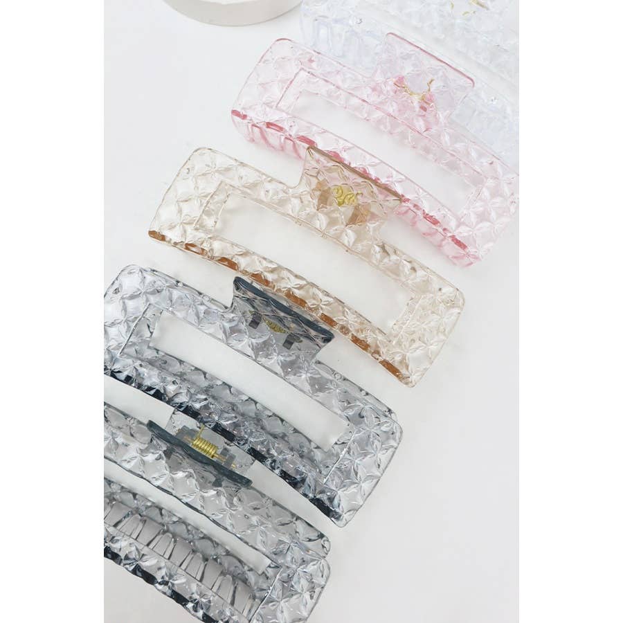 Embossed Clear Jumbo Hair Claw