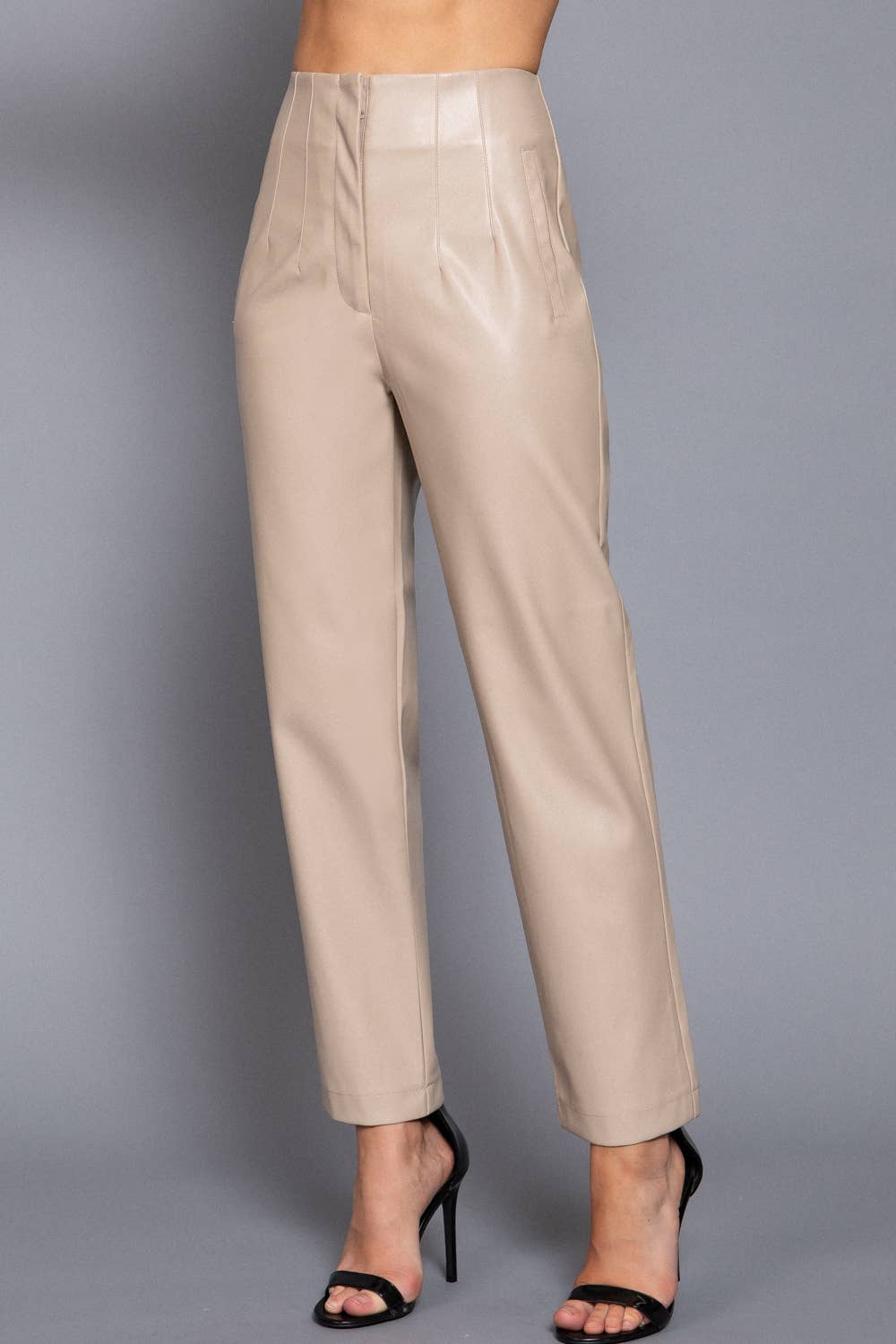 Hight Waist Faux Leather Pants