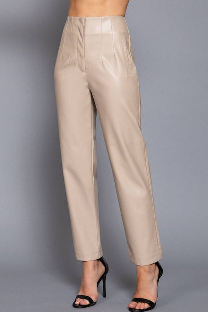 Hight Waist Faux Leather Pants