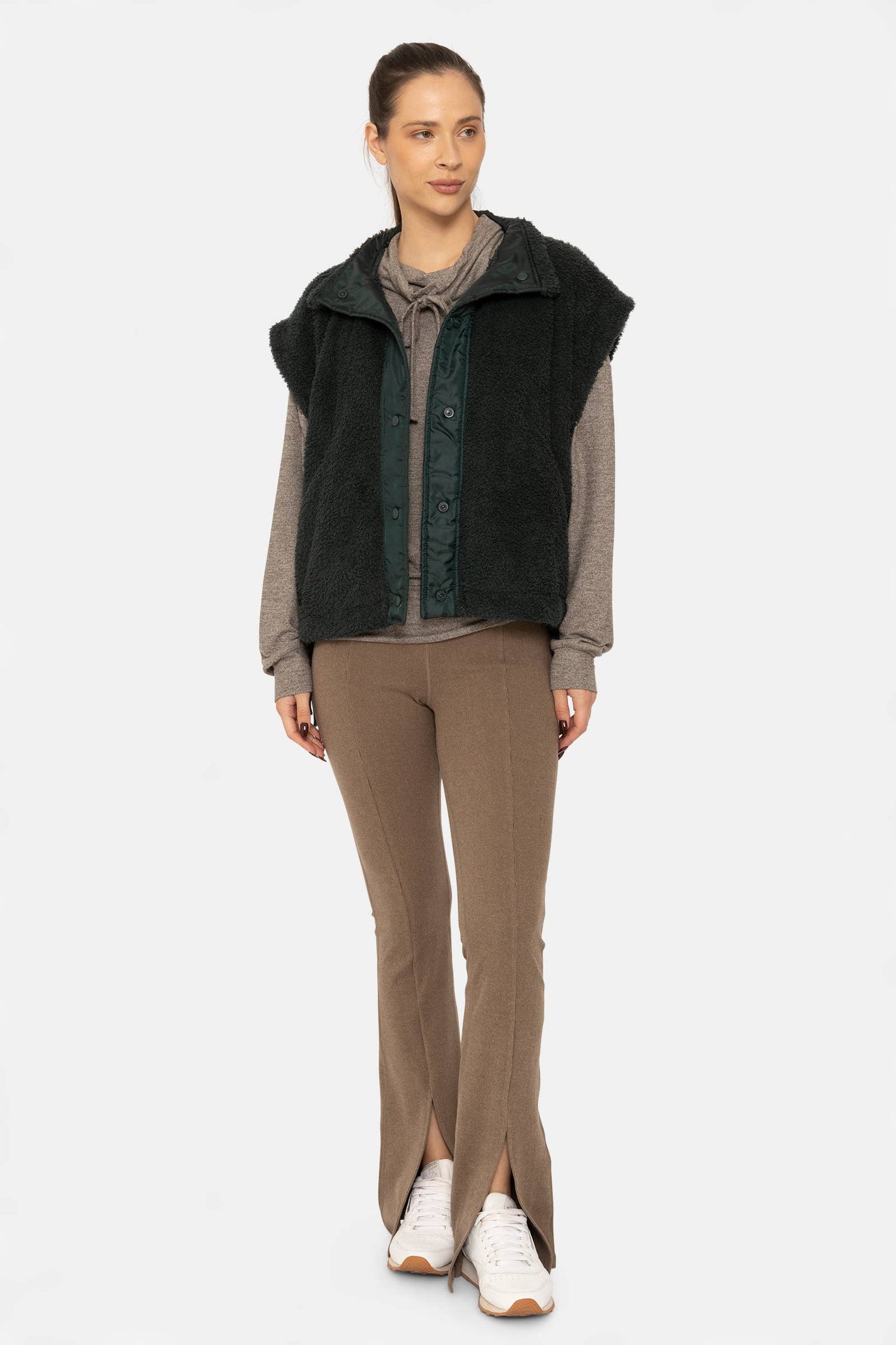 Cozy Sherpa Snap Vest