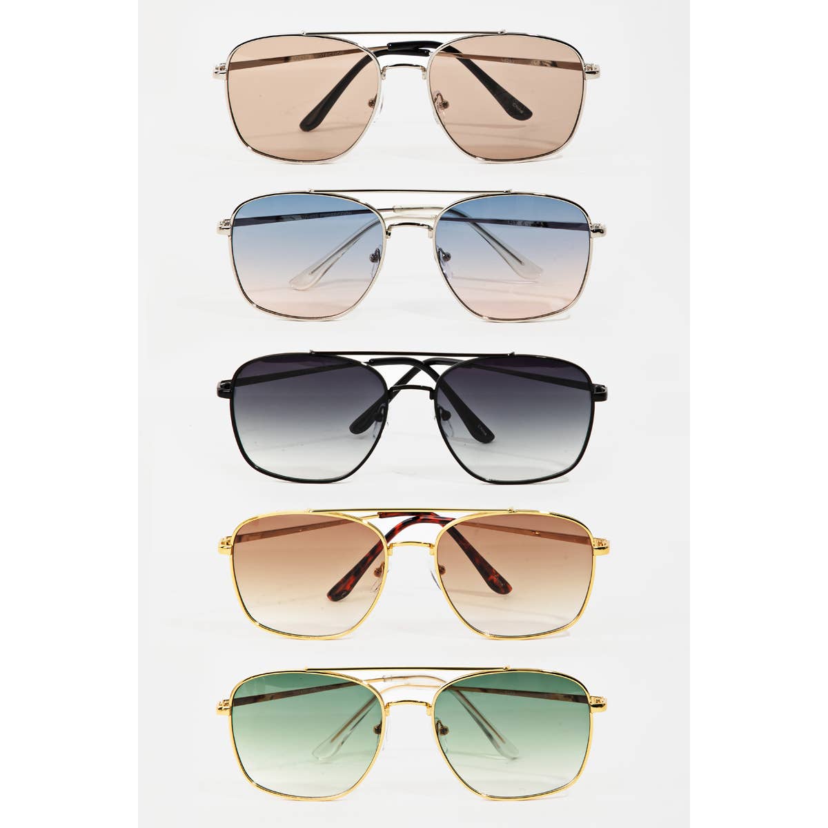 Metallic Frame Aviator Sunglasses