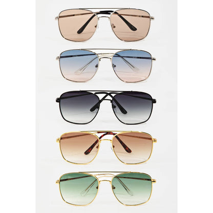 Metallic Frame Aviator Sunglasses