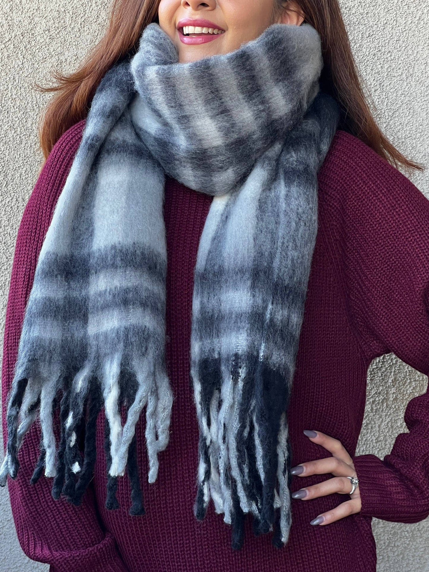 Black Chunky Scarf