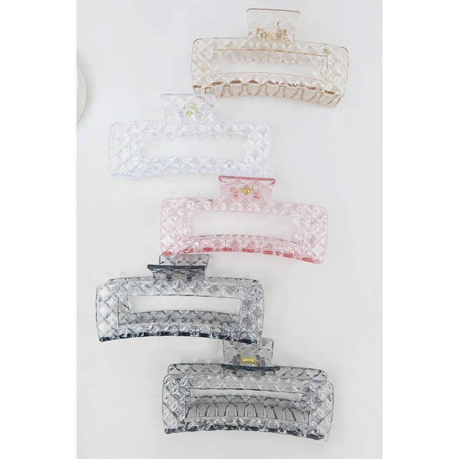 Embossed Clear Jumbo Hair Claw