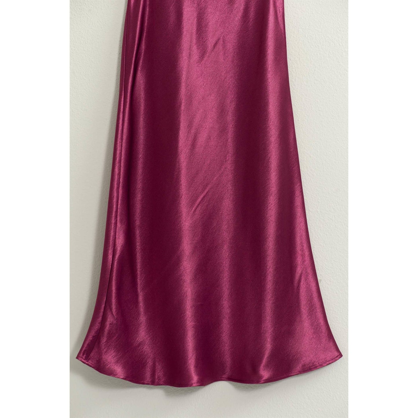 HIGH-WAISTED SATIN MIDI SKIRT