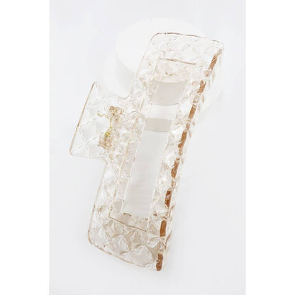Embossed Clear Jumbo Hair Claw