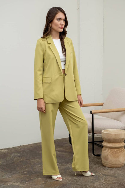 SOLID LONG SLEEVE BLAZER