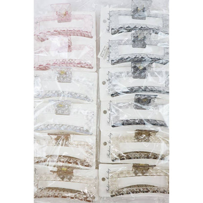 Embossed Clear Jumbo Hair Claw