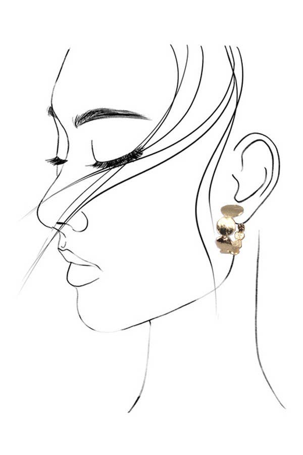 GOLD ROUND HOOP EARRINGS |  31E24052