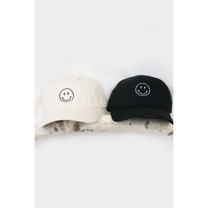 Smiley Face Embroidered Baseball Cap