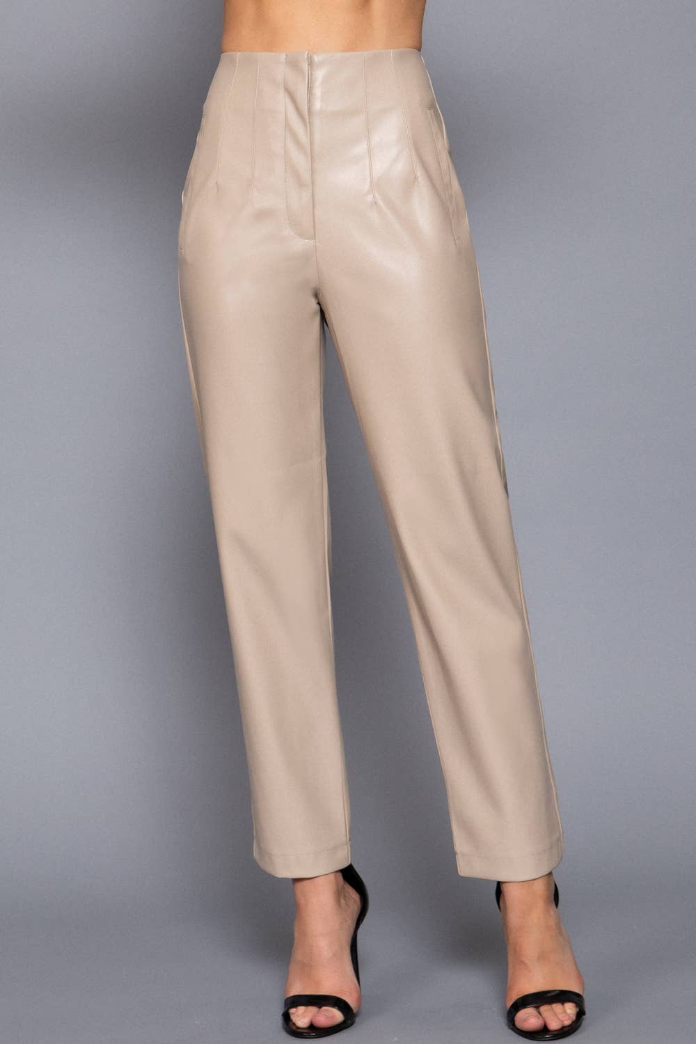 Hight Waist Faux Leather Pants