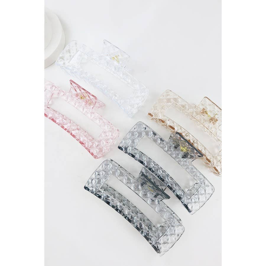 Embossed Clear Jumbo Hair Claw