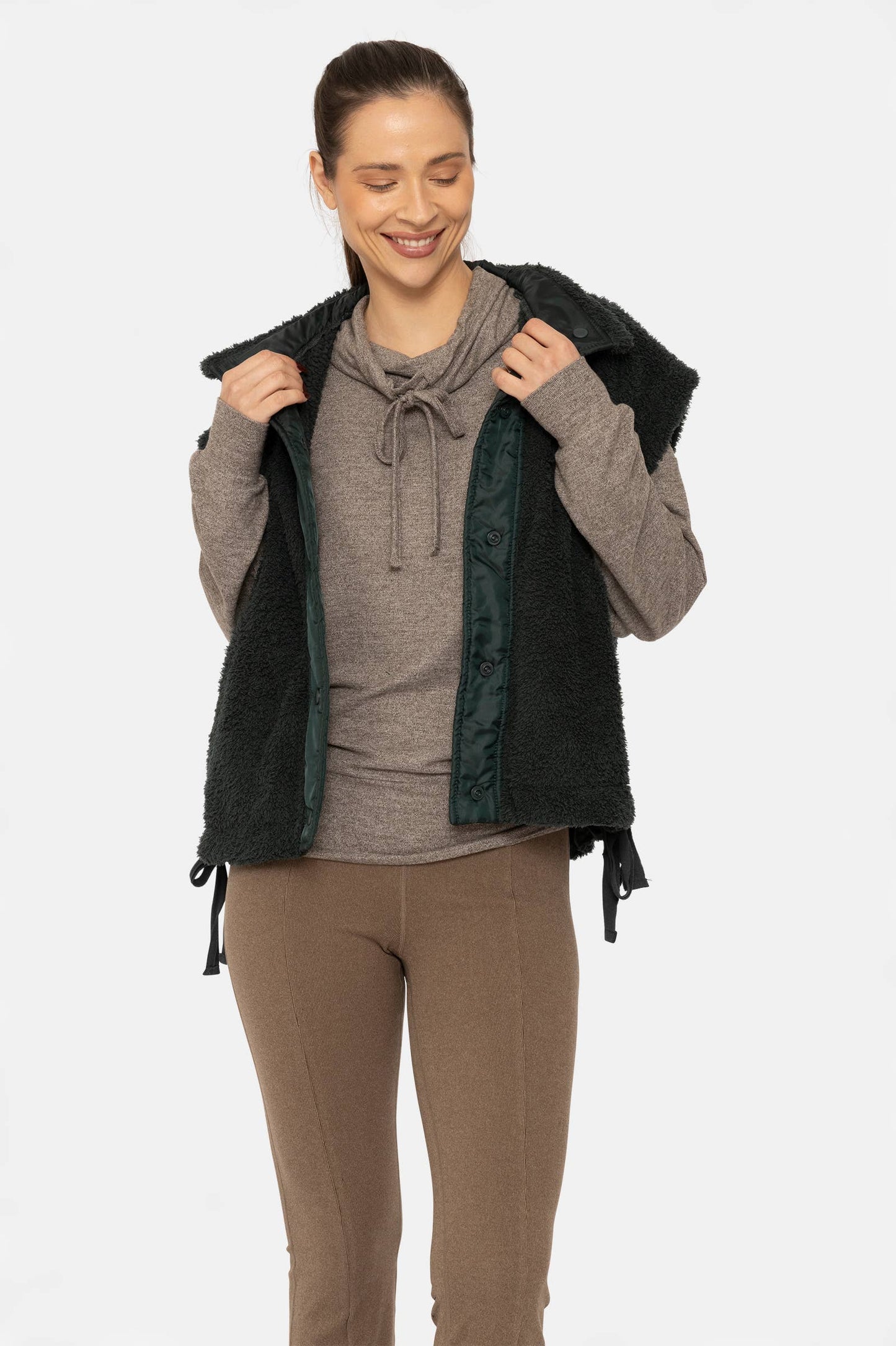 Cozy Sherpa Snap Vest