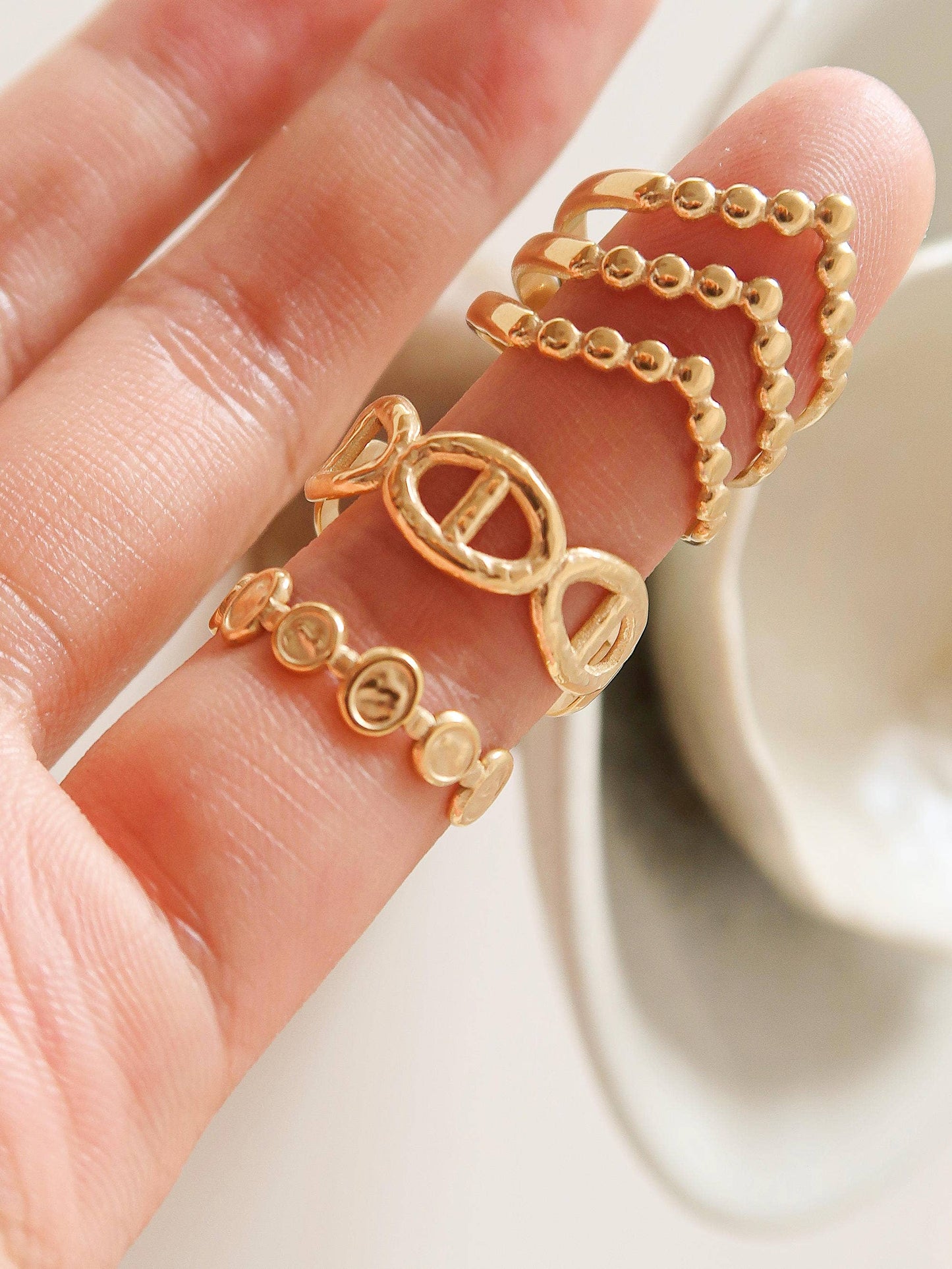 Non-Tarnish Stackable Adjustable Ring