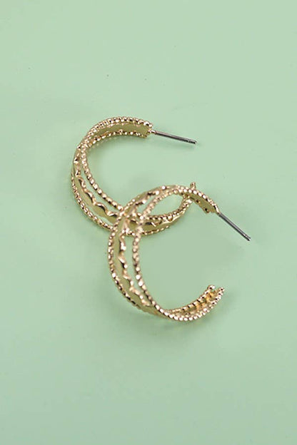 MID TRIO LAER HOOP EARRINGS | 31E24156