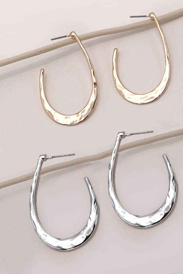 U SHAPE HOOP DROP EARRINGS |  80E2779