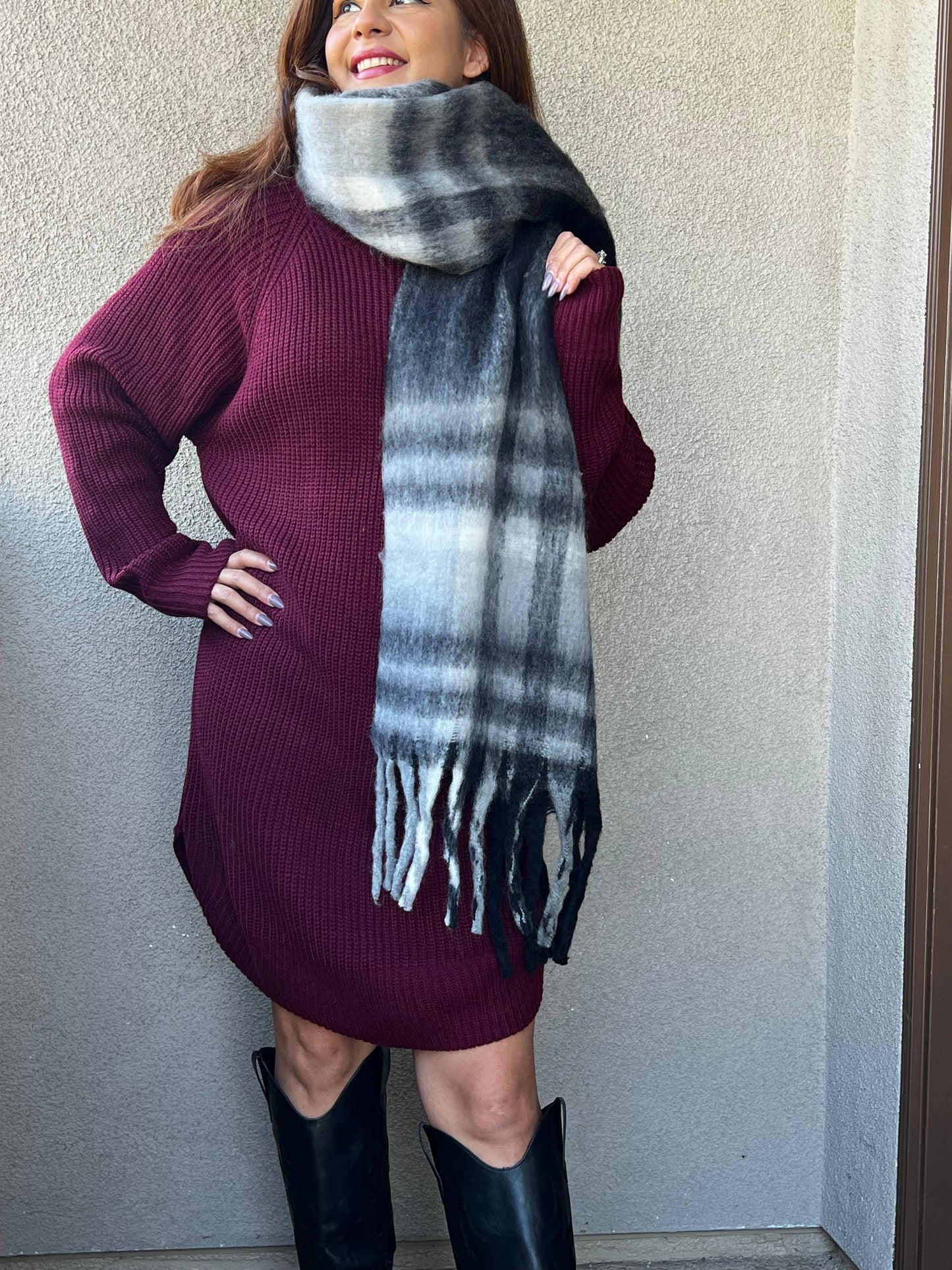 Black Chunky Scarf