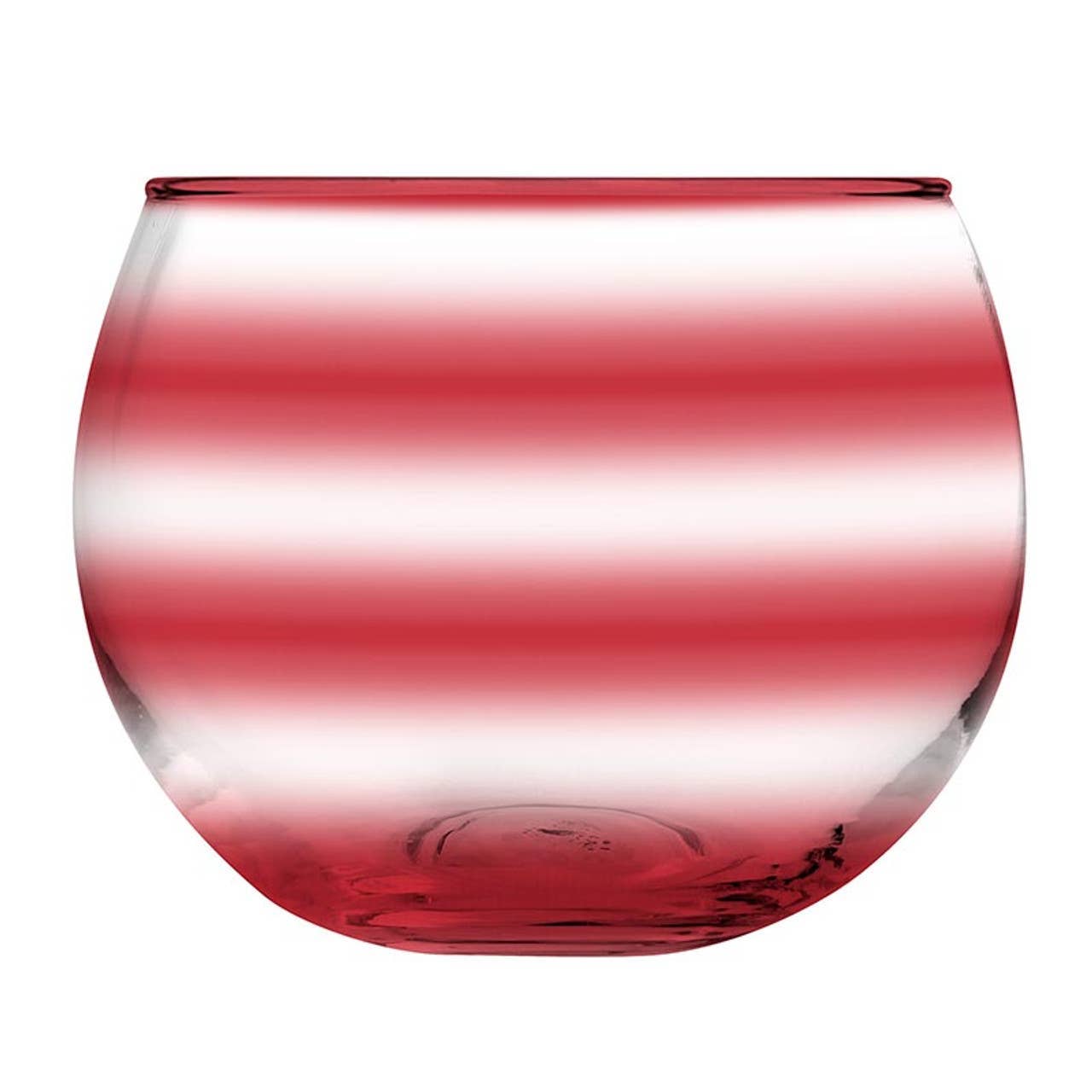 Roly Poly Glass -  Red White Stripe