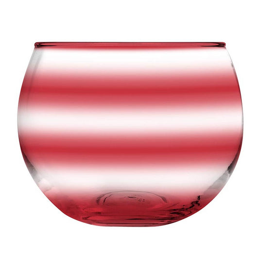 Roly Poly Glass -  Red White Stripe