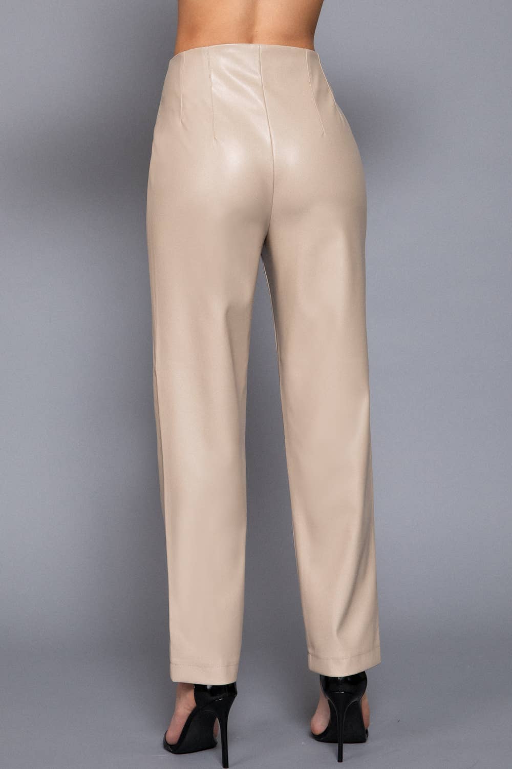 Hight Waist Faux Leather Pants