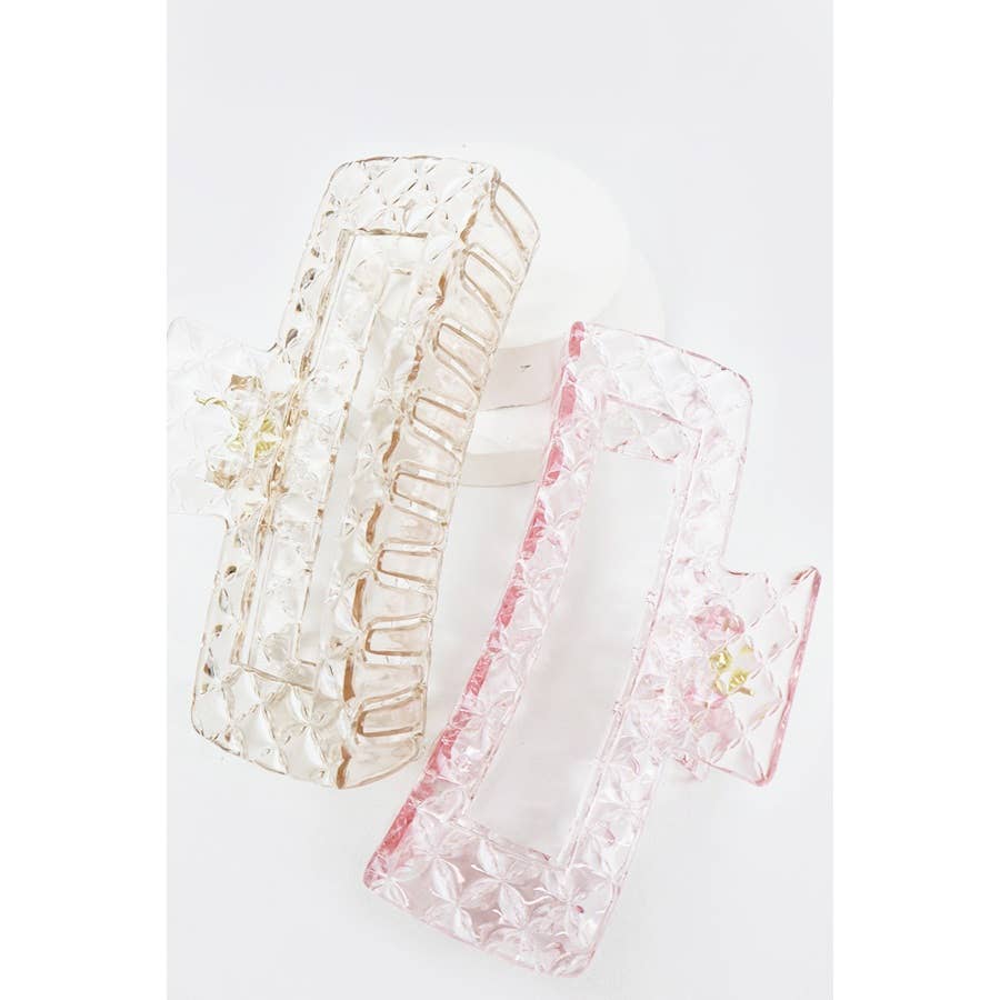 Embossed Clear Jumbo Hair Claw