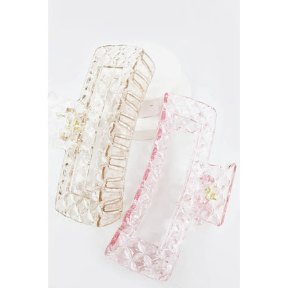Embossed Clear Jumbo Hair Claw