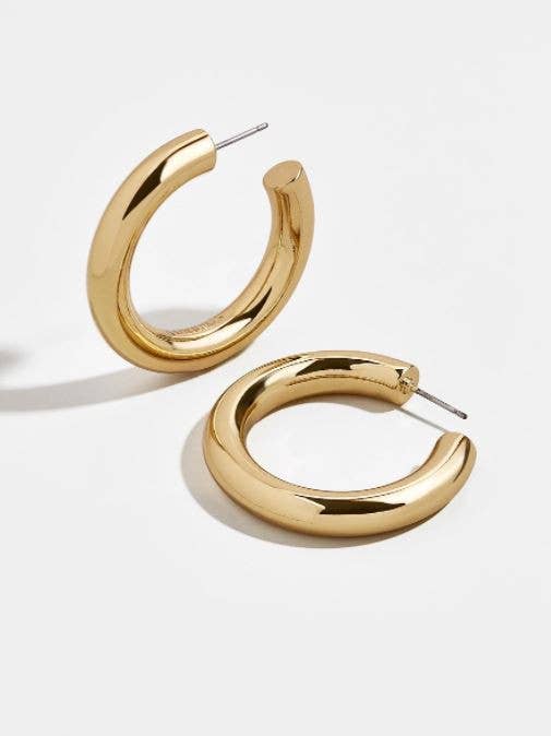 CHUNKY HOOP EARRING  SILVER| 71E1072