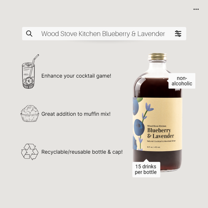 Blueberry and Lavender Cocktail Mixer and Mocktail Mixer, 16 fl oz