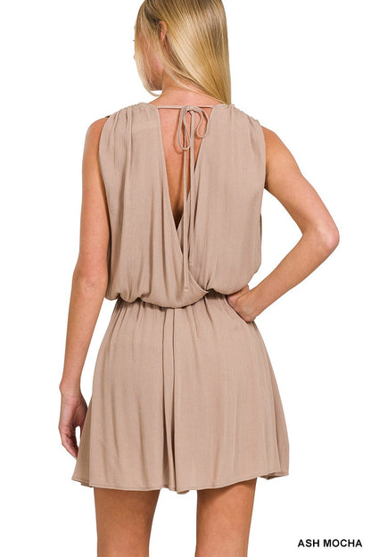 DRAPED ROMPER W OPEN BACK